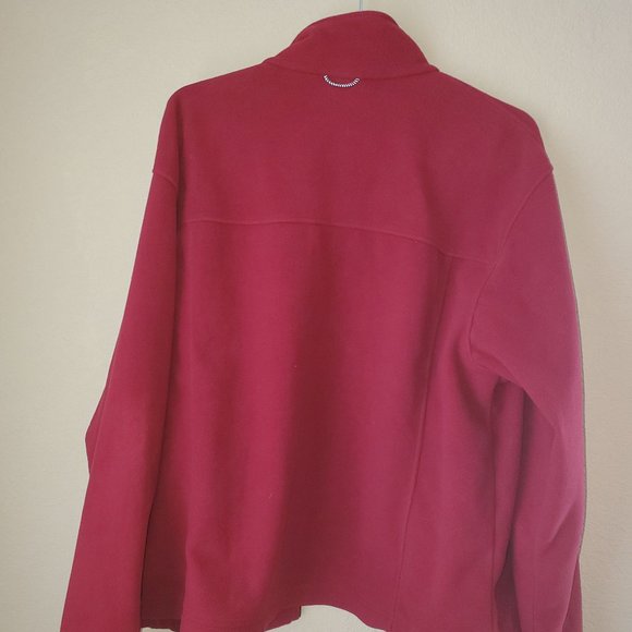LL Bean Full Zip Fleece XL Burgundy - Picture 2 of 5